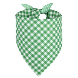 QUQULE Dog Bandana Green Boy Large 2PCS, Summer Spring Scarf, Durable Triangle Reversible Bibs Handkerchief for Puppy Pet