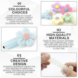 FERCAISH Pack of 10 Colourful Telephone Wire Hair Bands, Spiral Hair Ties, Braided Telephone Cable Hair Bands for Children, Girls and Women
