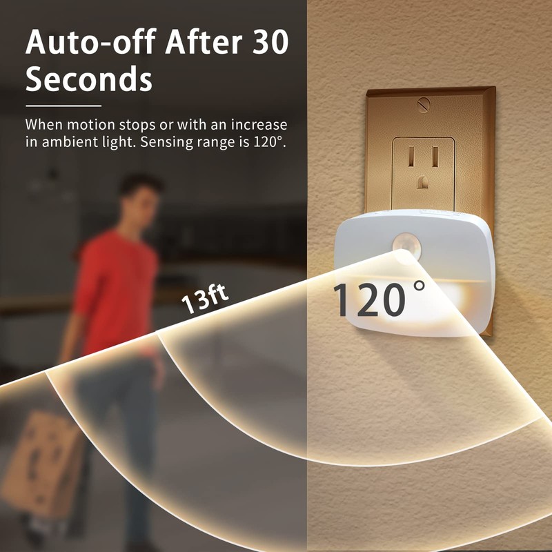 Night Light Socket with Motion Sensor Indoor - [Pack of