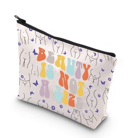 WCGXKO Body Positivity Gift Beauty Is Not A Size Zipper Pouch Women Support Women Self Care Love Yourself Makeup Bag (NOT A SIZE)