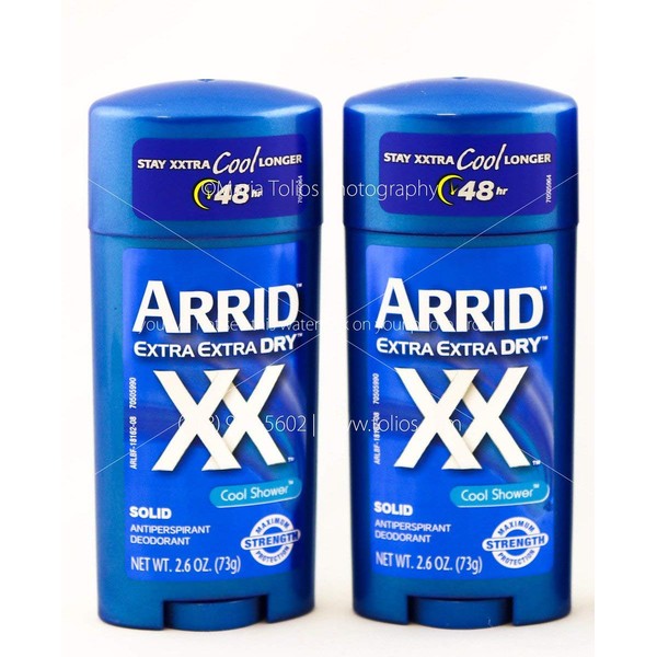 Arrid Deodorant 2.6 Ounce Solid Xx Cool Shower (76ml) (2 Pack)