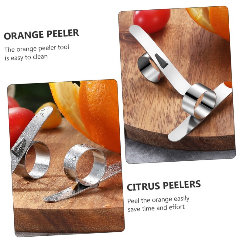 LIFKOME 1Set Stainless Steel Citrus Peelers Ergonomic Orange Peeler Tools