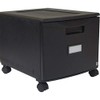 Storex File Cabinet on Wheels, 1 Drawer - Black