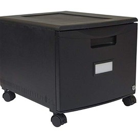 Storex File Cabinet on Wheels, 1 Drawer - Black