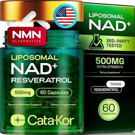 Suplemento liposomal de NAD con resveratrol - Alternativa al suplemento NMN - Probado por terceros - Suministro de 30 días - Resveratrol NAD+ avanzado