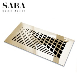 Saba Air Vent Covers Register - Acrylic Fiberglass Grille 14" x 6" Duct Opening (16.5" x 8.5" Overall) Gold Mirror Finish Decorative Cover for Walls and Ceilings (not for Floor use), Vivian