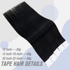 Easyouth #1 Remy Tape-In Real Hair Extensions, Straight, 60 cm,