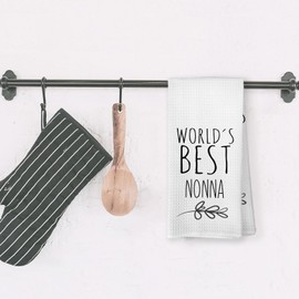 VRW World's Best Nonna Kitchen Towels, Best Nonna Gifts for Grandmother Nonna, Nonna Gifts from Children, Nonna Mother's Day Birthday Gifts Tea Towels Kitchen Hand Towels 16x24 Inch
