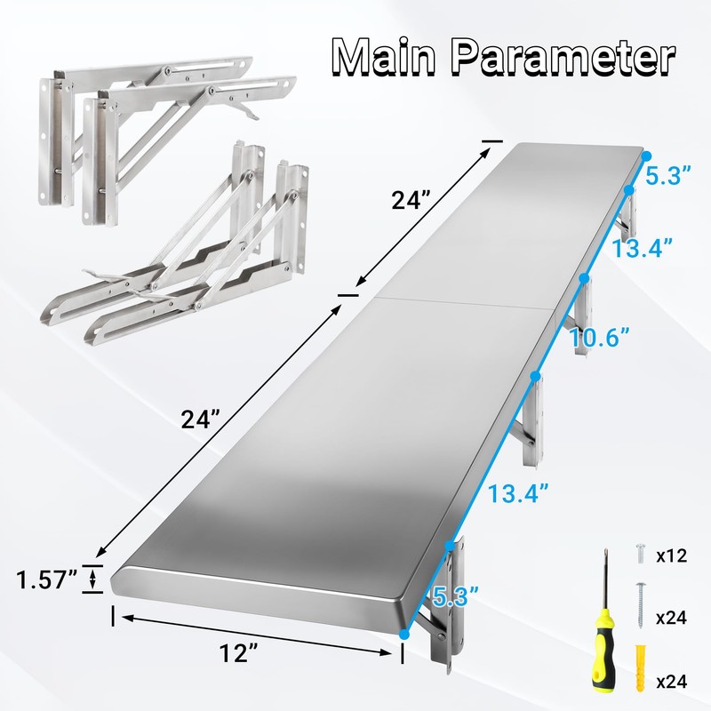 Toriexon Concession Shelf Drop Down 48" x 12", Folding Concession