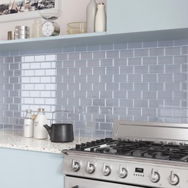 CRE8TIVE Silver Peel and Stick Wall Tiles Rectangular Stainless Steel Sheet Tile Stickers Waterproof Splashback for Kitchen Removable Stick on Tiles Kitchen Bathroom Shower Room 4 PCS 30.5cm x 30.5cm