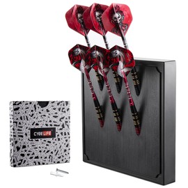 CyeeLife Wall Mounted Darts Holder/Stand,Displays 6 Set of Steel/Soft Tip Darts,Compatible with All Sisal & Electronic Dartboards, Surrounds & Cabinets