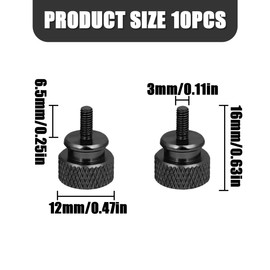 TEAONE Thumb Screws, 10 PCS Anodized Thumbscrews for Computer Case, Cover, Hard Drive (6-32 Thread)