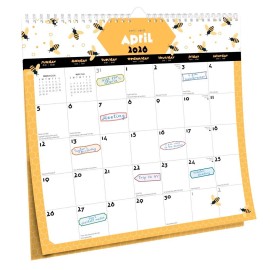 Plato Busy Bees |  2026 12x12" 18 Months Calendar | Stickers | Jul '25-Dec '26