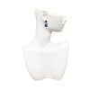 Silvertone Large Royal Blue Paw - Black Crystal Clip on