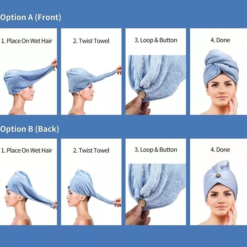 Espinope Toallas De Microfibra De Rápido Secado Para Cabello 3