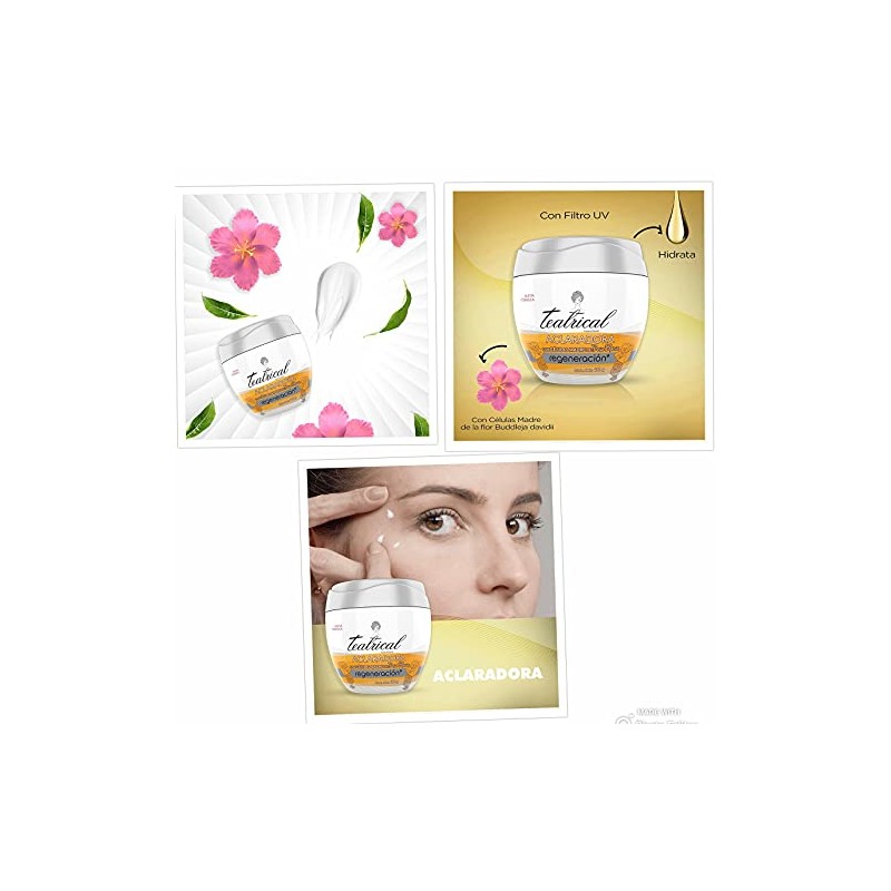 TEATRICAL - Crema aclarante. Con células madre de rosa blanca