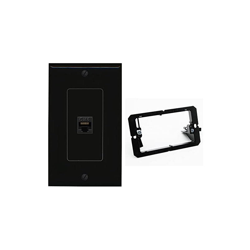 RiteAV 1 Port Cat6 Ethernet Wall Plate Female-Female - 1