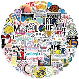 Volleyball Sticker Set 50 Pieces Cute Decoration for Car Laptop Skateboard Bicycle Moped Motorcycle Bicycle Computer Suitable for Adults Children