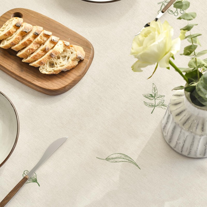Horaldaily Spring Tablecloth 60×104 Inch Rectangular, Plants Wild Fern Beige