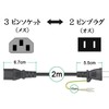 FUNZUR AC Power Cord 2m (PSE Compliant) Power Cord Conversion