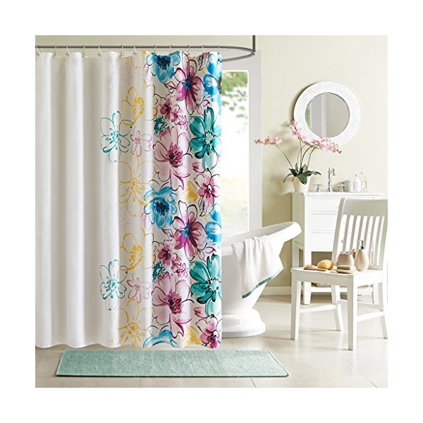 Intelligent Design Printed Cute Youth Bathroom Shower Curtain Mildew Resistant