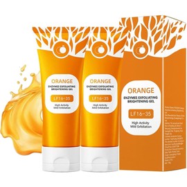 Orange Whitening Exfoliating Brightening Gel,Orange Exfoliating Gel Scrub, Deep Clean Pores Remove Blackheads Moisturize Skin for All Types Skin (2 pc)