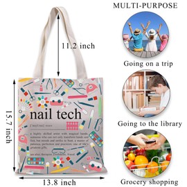 PLITI Nail Tech Tote Bag Nail Tech Noun Gift Nail Technician Gift Manicurist Gift Nail Stylist Artist Gift Beautician Gift (Nail tech noun TGU)