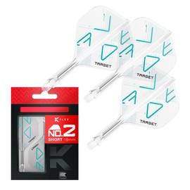 Target Darts K-Flex Rove Dart Flights & Shafts, No.2 (Short, 19mm) | Pack of 3 Kflex Integrated Flight & Shaft System, All In One Moulded Stem | Professional Dart Accessories