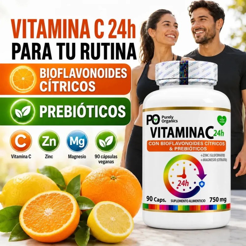 Vitamina C24h De Liberación Prolongada | 90 Cápsulas | Purely