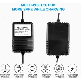 Guy-Tech 12V AC/AC Adapter Compatible with Halogen Fiber Optic Christmas Tree Fibra Optics Xmas Trees 12 Volts 10 Watt 500mA 800mA 12VAC 0.83A 1A 1.2A 1.5A Class 2 Transformer Power Supply Cord