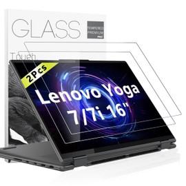YongMai 2 Pack 9H Tempered Glass Screen Protector for Lenovo Yoga 7 / 7i 16" 2-in-1 Laptop, Anti Glare, Anti Fingerprint,Scratch Resistant， Compatible with Gen 9 2024 Models (16IML9/83DL, 16AHP9/83DM)