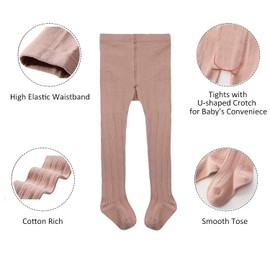 Durio Baby Cotton Children's Tights with Stopper Non-Slip Warm Stockings Leggings, 3 pairs - white, light grey, deep red