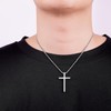 Fiusem Silver Tone Cross Necklace for Men, Mens Cross Necklaces