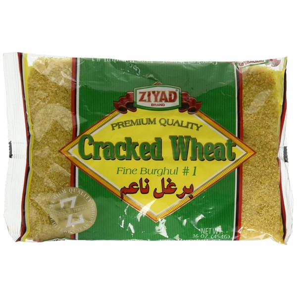 Ziyad Cracked Wheat Number 1 Fine Bulgur, Bread Filler Perfect for Bread Crumbs, Oats, Tabouli, Kibbeh, Curries! 16oz