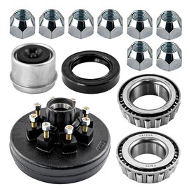 RigsNParts 8 on 6.5" Trailer Brake Drum Kit 12"x 2" Fit for 7000lbs Heavy Duty Trailer 8 Bolt Trailer Brake Hub Drum - 008-219-04-22004K