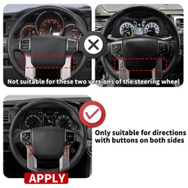 JeCar Steering Wheel Overlay Trim Cover Interior Accessories Fit for Toyota 4Runner SUV 2010-2024 Specific Model, Matte Black