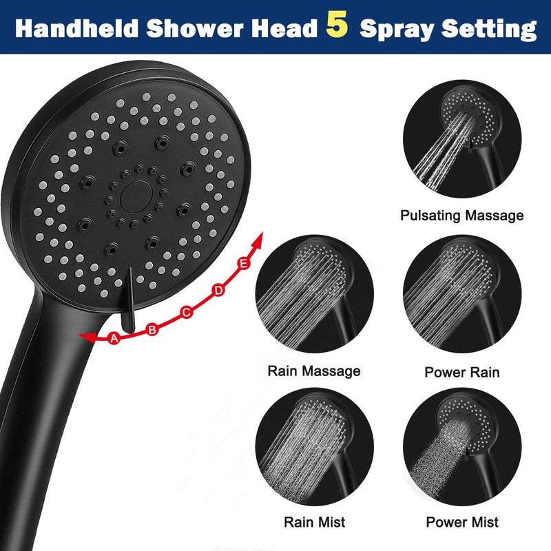 NearMoon Filtered Rain Shower Head, High Pressure 8″Square, and 5
