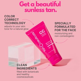 Tanceuticals Facial Self Tanner - Light Self Tanning Lotion for Face Gives Gradual, Long-Lasting Sunless Tan - Fresh Coconut Scent - Won’t Clog Pores or Cause Acne - Easy to Apply - 1.7 oz (Light)