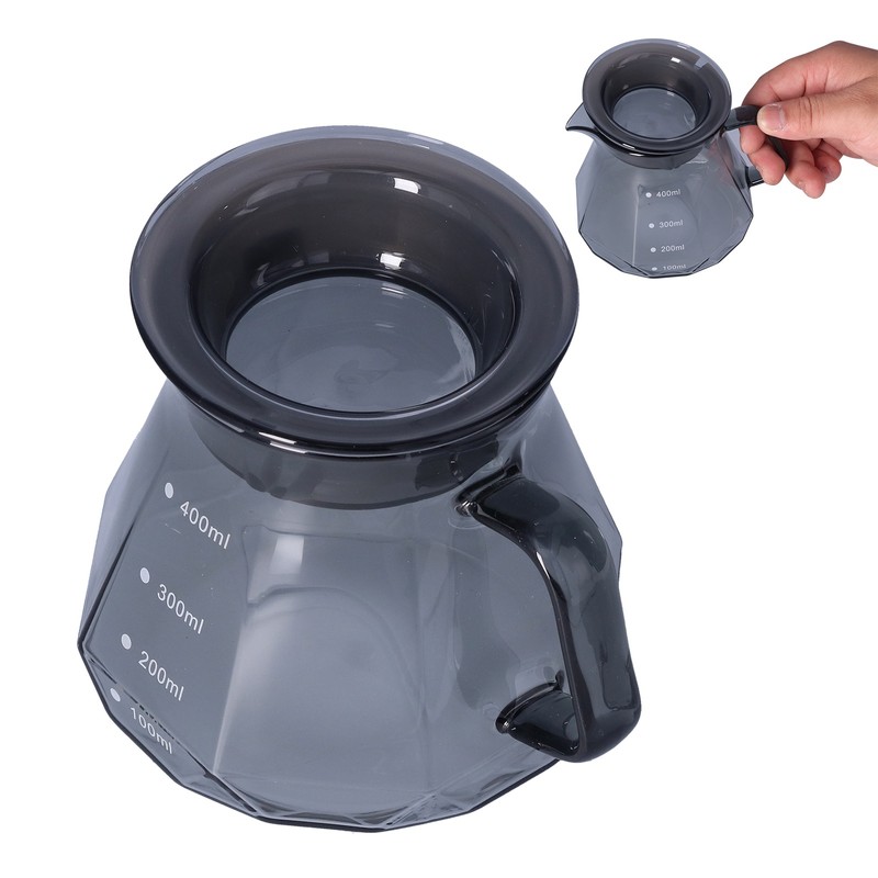 Coffee Kettle Heat Resistant Coffee Sharing Pot Transparent Black Glass