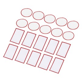 MECCANIXITY 20pcs Sublimation Patch Blank, Fabric Iron-on Blank Heat Transfer Repair Patch for DIY Crafts Caps Clothes Shoes Bags White with Red Border