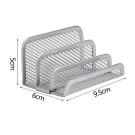 Hoshen Three Layer Metal Mesh Display Business Card Holder, Desk Business Card Holder, Desk Office Business Card Display Business Card Display Holder (Silver, 2 Pack)