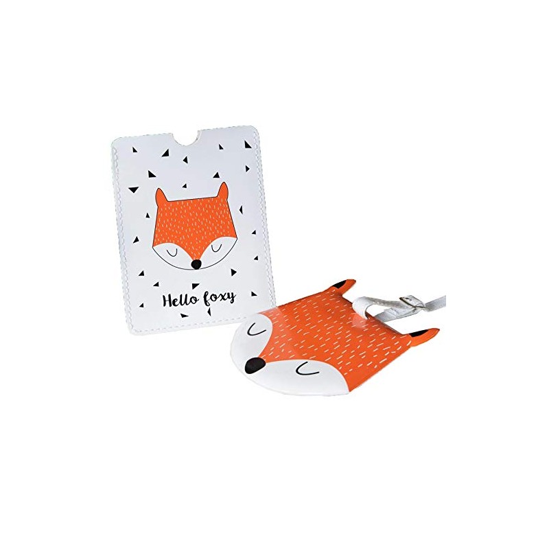Animal Friends Passport Holder and Luggage Tag Set - Fox