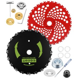 HK 9" x 36 Teeth Carbide Tipped Blades & 9" x20T Carbon Steel Round Chainsaw Tooth Brush Blades with Universal Adapter Kit Compatible with Husqvarna, Stihl, Fsx, and More