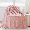 Wajade Fleece Throw Blanket, Fluffy Faux Fur Blanket for Bed