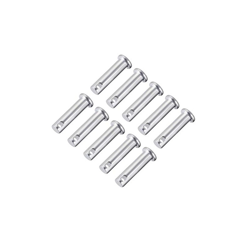 uxcell Single Hole Clevis Pins,8mm x 25mm Flat Head Zinc-Plating
