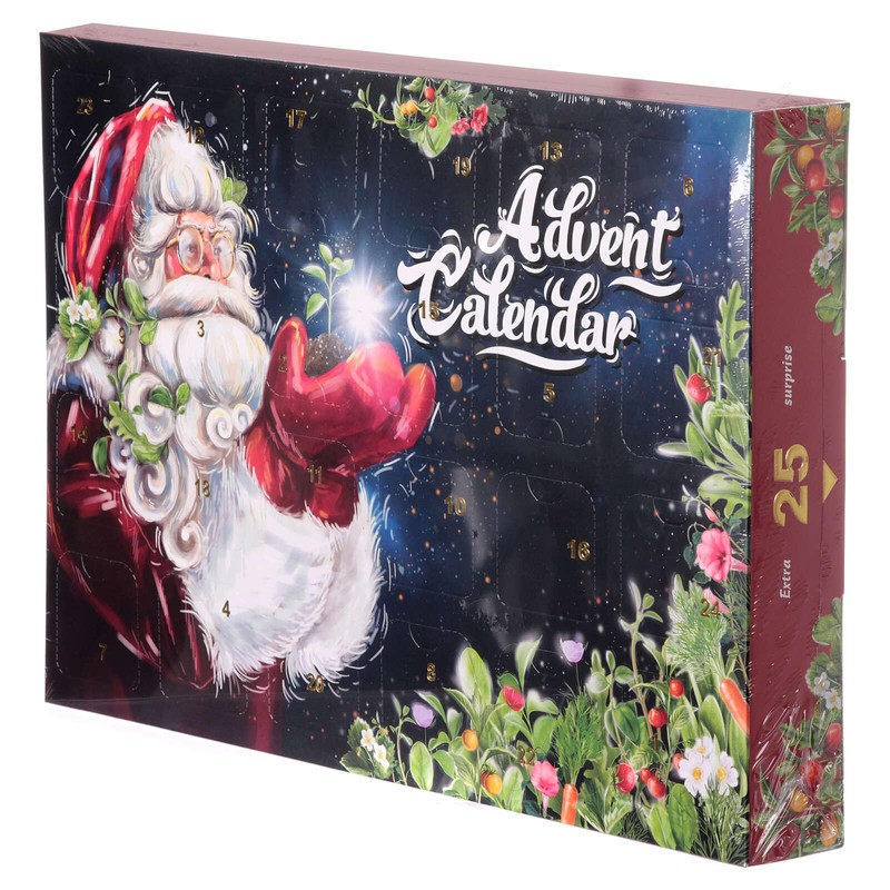 Advent Calendar with Seeds and Greenhouse, Santa Claus, 24 Different