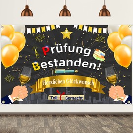 Exam Passed Banner Passed Exam Gift, Graduation 2024 Decorations Banner Graduation Decoration, Graduation Background Banner Black, Banner for Graduation Decoration 180 x 110 cm Party Banner