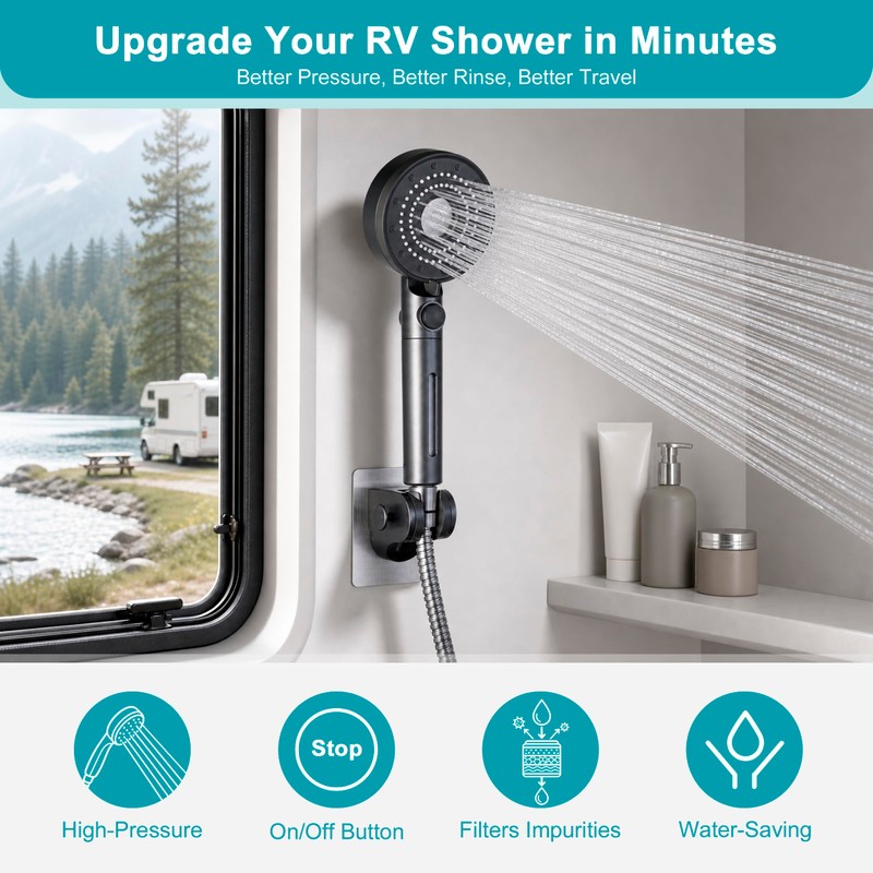 Umyder Handheld Filter RV Shower Head with On Off Switch