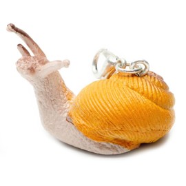 Miniblings Snail Charm Zipper Pull Pendant Vineyard Snail Beige Orange - Handmade Fashion Jewellery I Necklace Pendant Silver-Plated - Charm Pendant Charm Bracelet - Pendant for Bracelet, Plastic