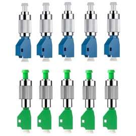 Duogalia 10PC FC Male to LC Female Adapter (5 UPC & 5 APC), Fiber Optic Connector for Visual Fault Locator & Fiber Tester Singlemode 9/125um Optical Adapter